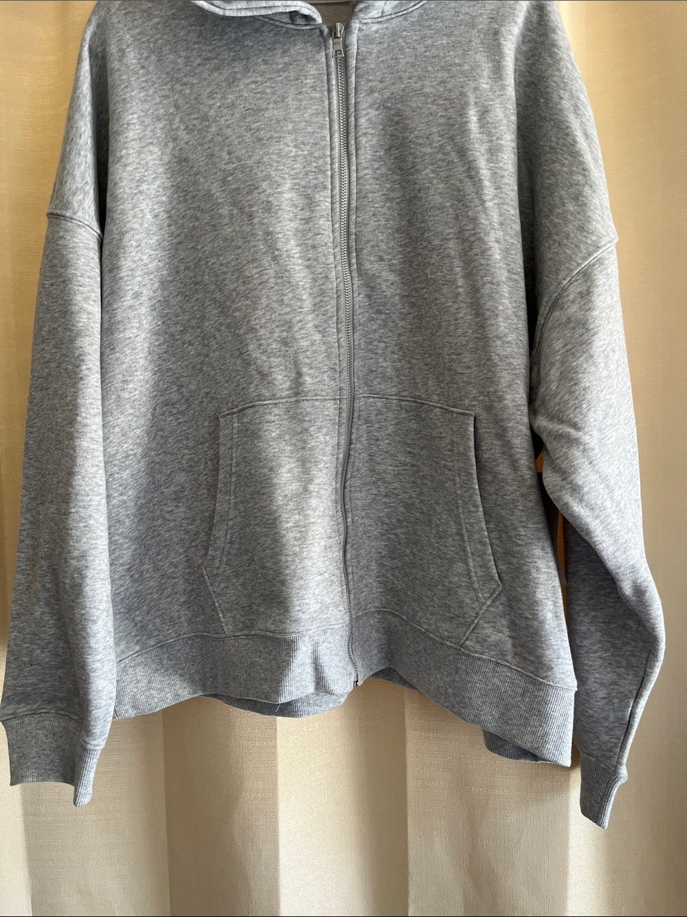 No Boundaries Men’s Light Gray Full-Zip Hooded Sweater - Picture 2 of 7